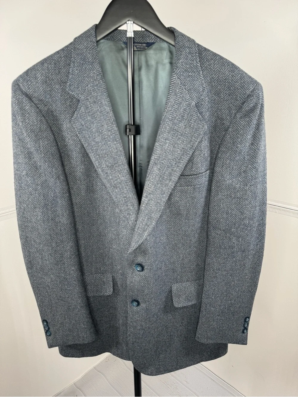 Kuppenheimer Men's Grey Herringbone Wool Sport Coat 100% Wool USA